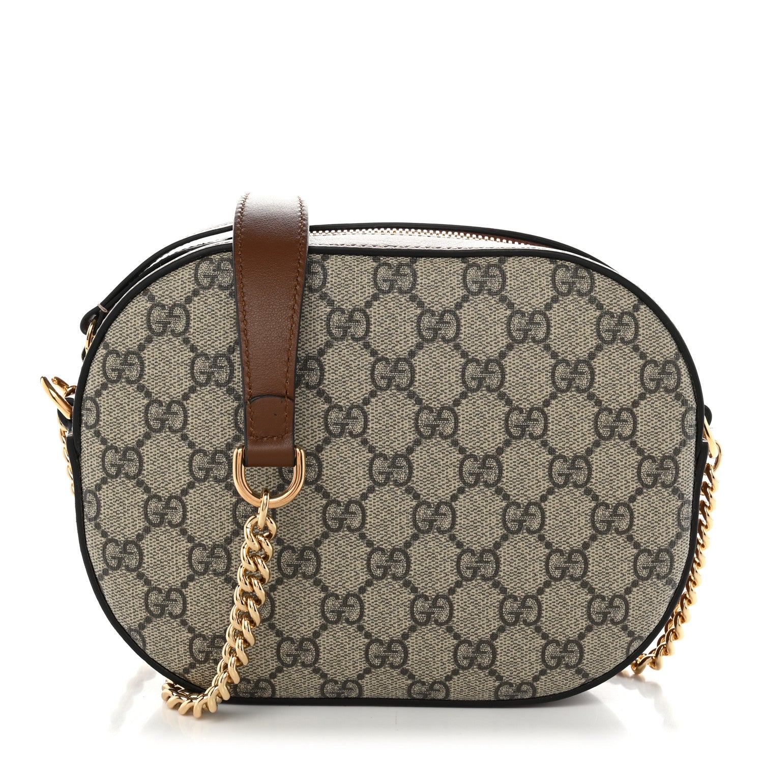 Gucci GG Supreme Monogram Cuoio Toscano Mini Chain Shoulder Bag Beige Ebony Cuir 1 of 10