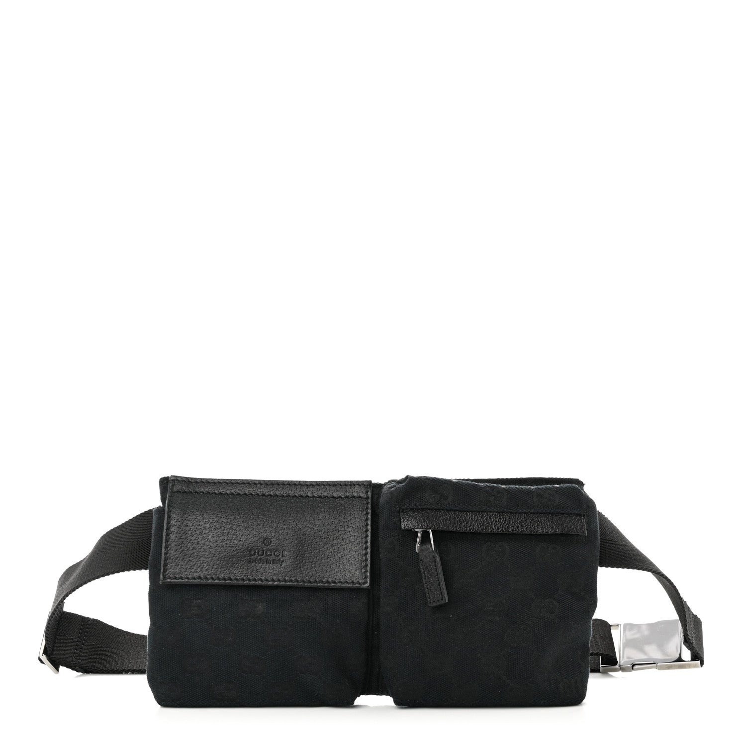 Gucci GG Monogram Double Pocket Belt Bag Black 1 of 8