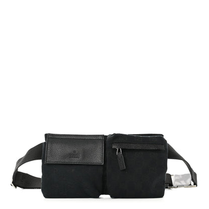 Gucci GG Monogram Double Pocket Belt Bag Black 1 of 8