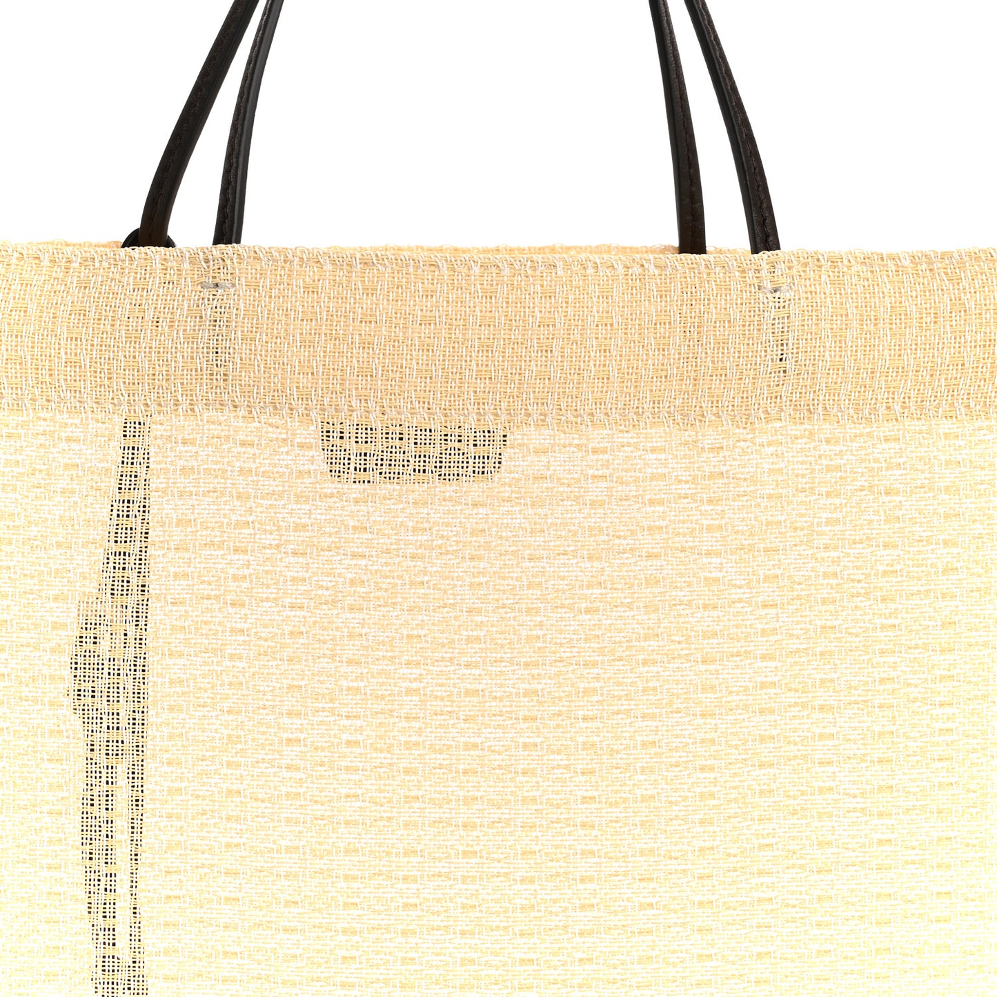 Mesh Saddle Calfskin Mini Barn Tote Bag Ivory