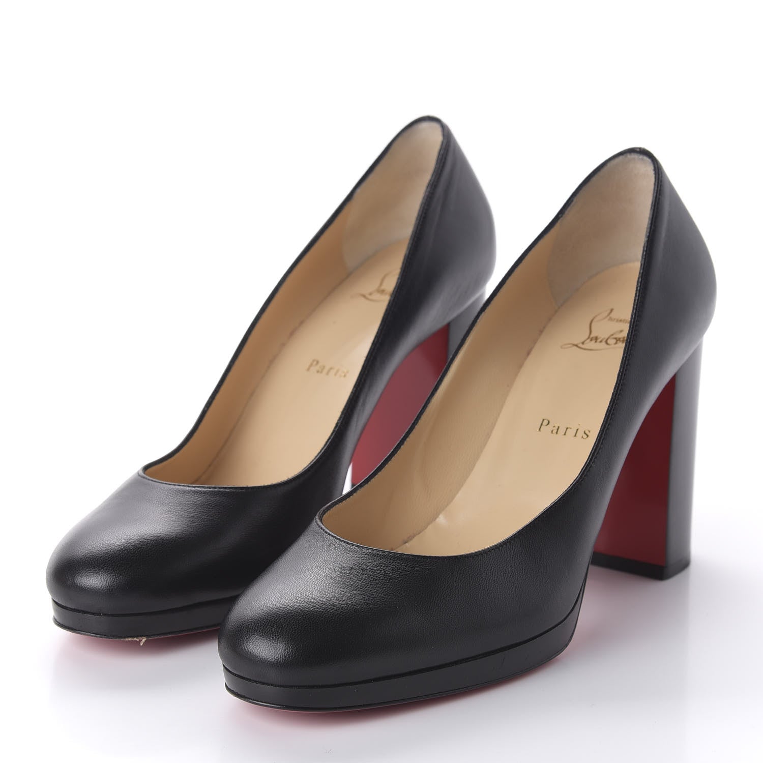 Christian Louboutin Nappa Kabetts 100 Pumps 39 Black Lucido 3 of 8