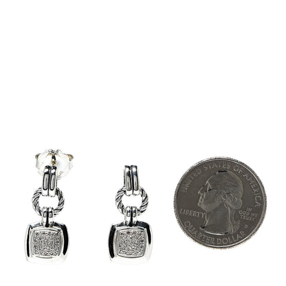 David Yurman Sterling Silver Diamond Petite Albion Drop Earrings 2 of 4