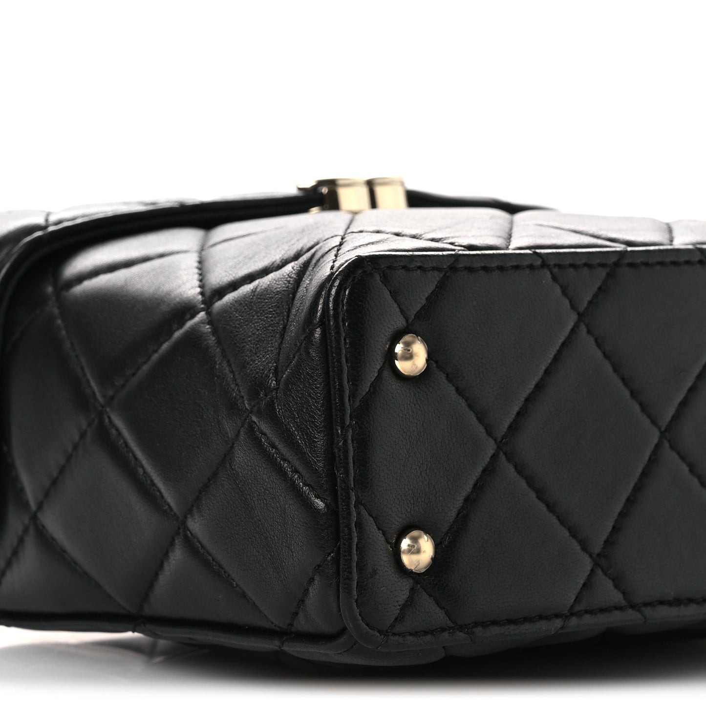 Lambskin Quilted Small Box Bag Black