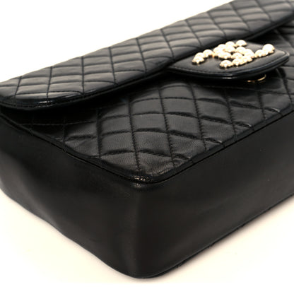 Chanel Lambskin Quilted Medium Westminster Pearl Flap Black 9 of 10
