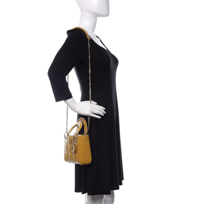 Christian Dior Patent Cannage Mini Lady Dior Yellow 3 of 11