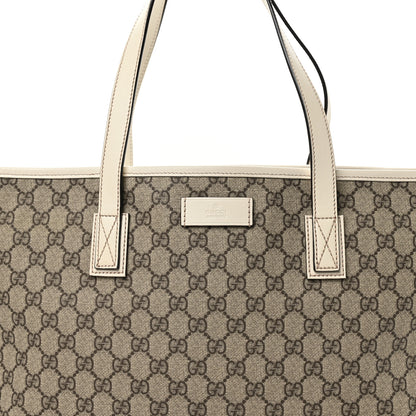 Gucci GG Supreme Monogram Medium Zippered Shopping Tote Off White 8 of 10