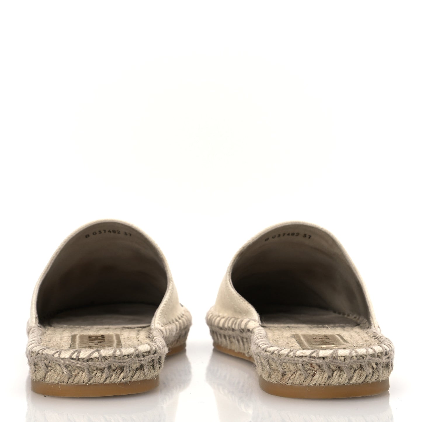 Denim CC Espadrille Mules 37 White Black