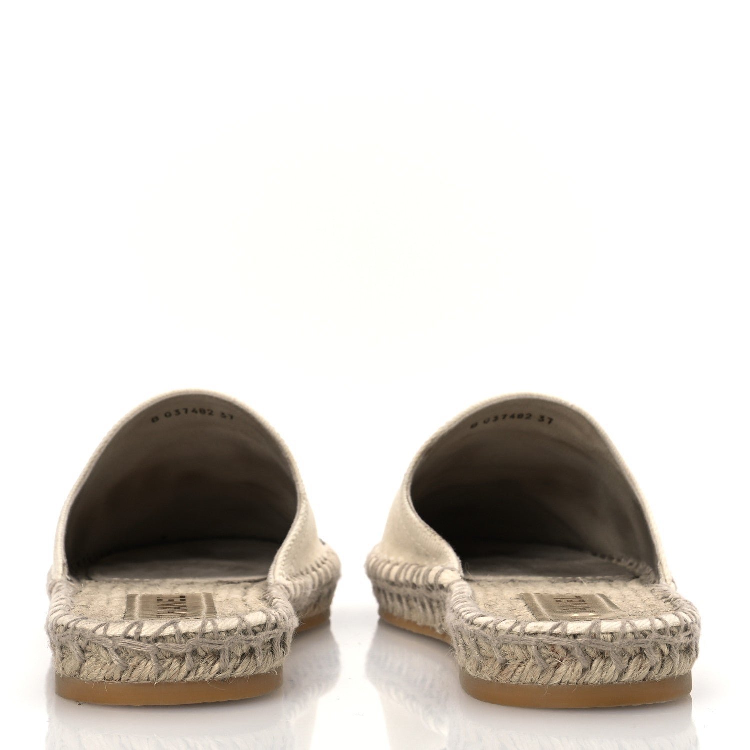 Chanel Denim CC Espadrille Mules 37 White Black 6 of 14