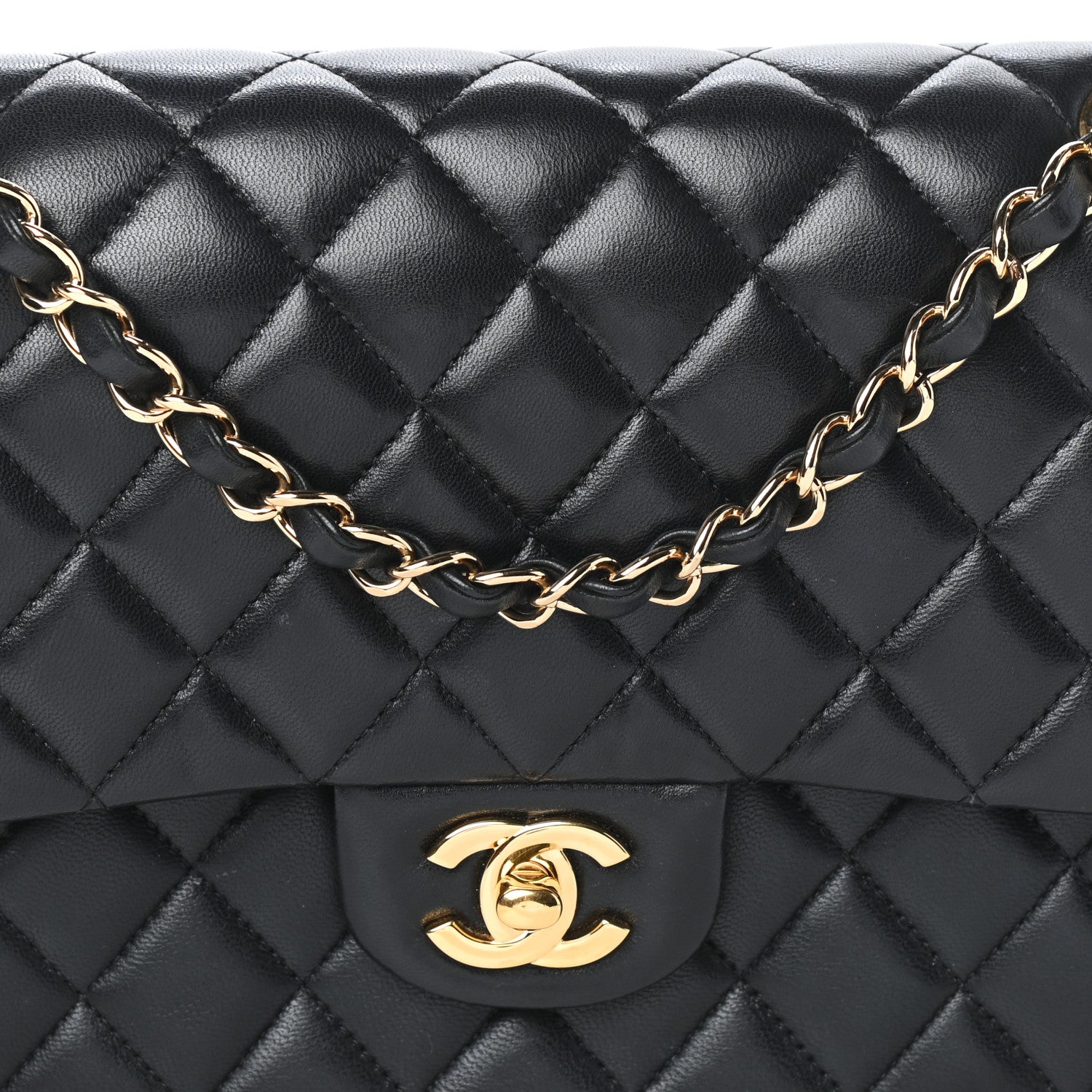Chanel Lambskin Quilted Medium Double Flap Black 8 of 10
