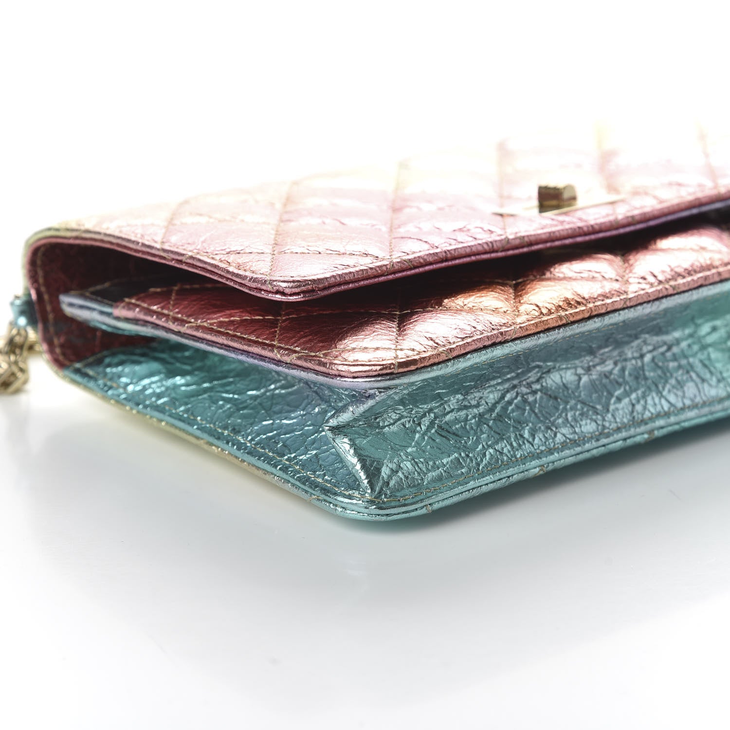 Chanel Metallic Goatskin Quilted 2.55 Reissue Wallet on Chain WOC Multicolor 6 of 11