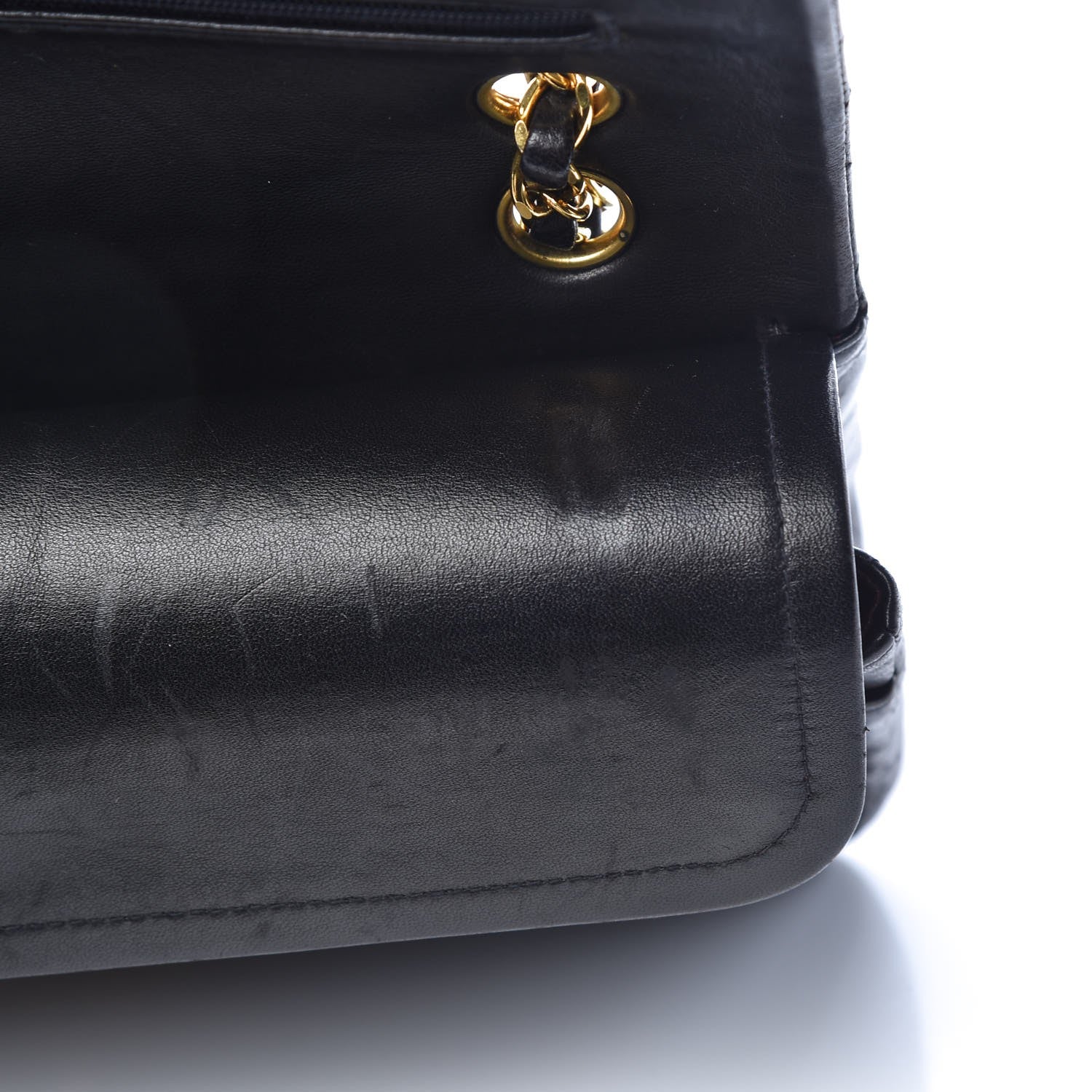Chanel Lambskin Quilted Medium Double Flap Black 11 of 12