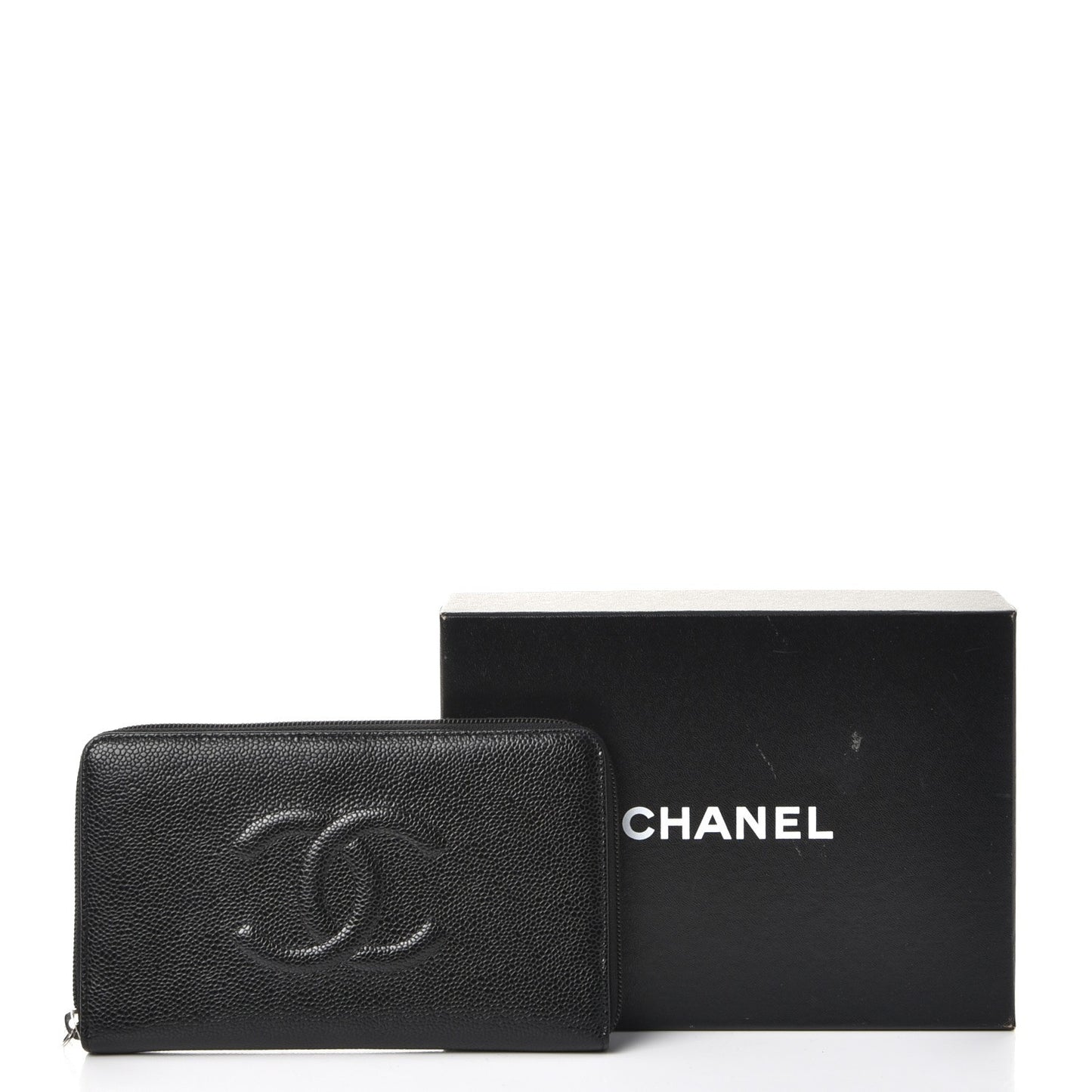 Caviar Timeless Large Zip Wallet Black