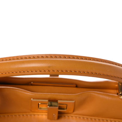 Fendi Nappa Mini Peekaboo Iconic Satchel Giallo Syrup 12 of 14