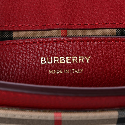 Burberry Calfskin Vintage Check Note Crossbody Bag Carmine Red 5 of 8