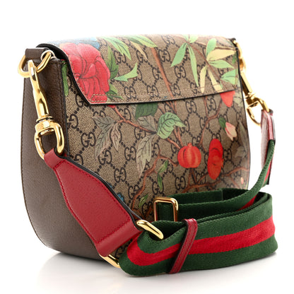 Gucci GG Supreme Monogram Tian Web Medium Padlock Messenger Shoulder Bag Beige Multicolor New Acero 3 of 14