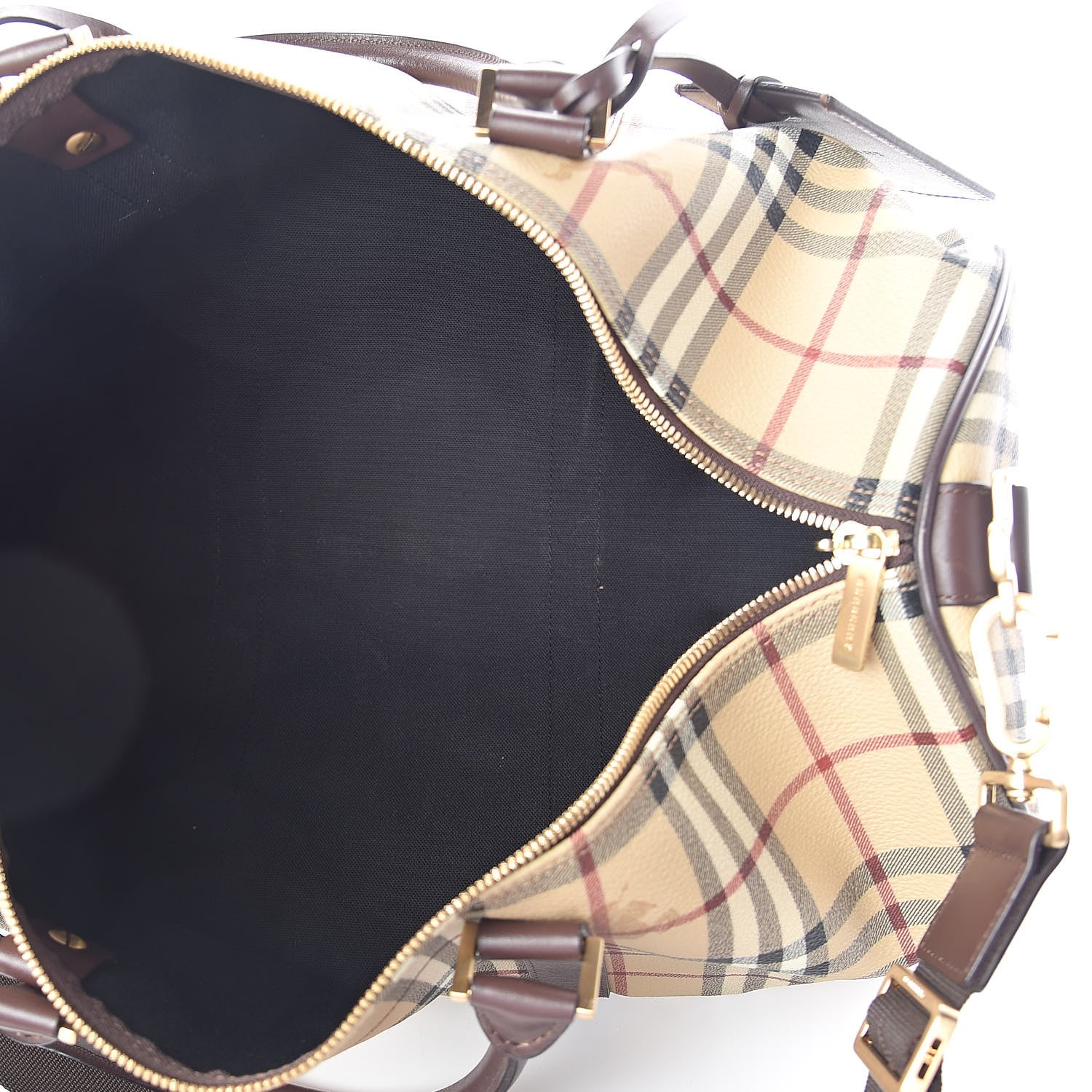 Burberry Haymarket Check Duffle Bag Dark Brown 5 of 9