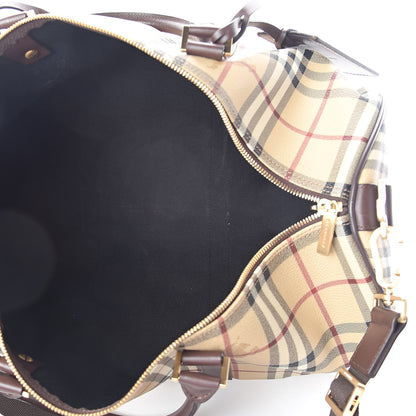 Burberry Haymarket Check Duffle Bag Dark Brown 5 of 9