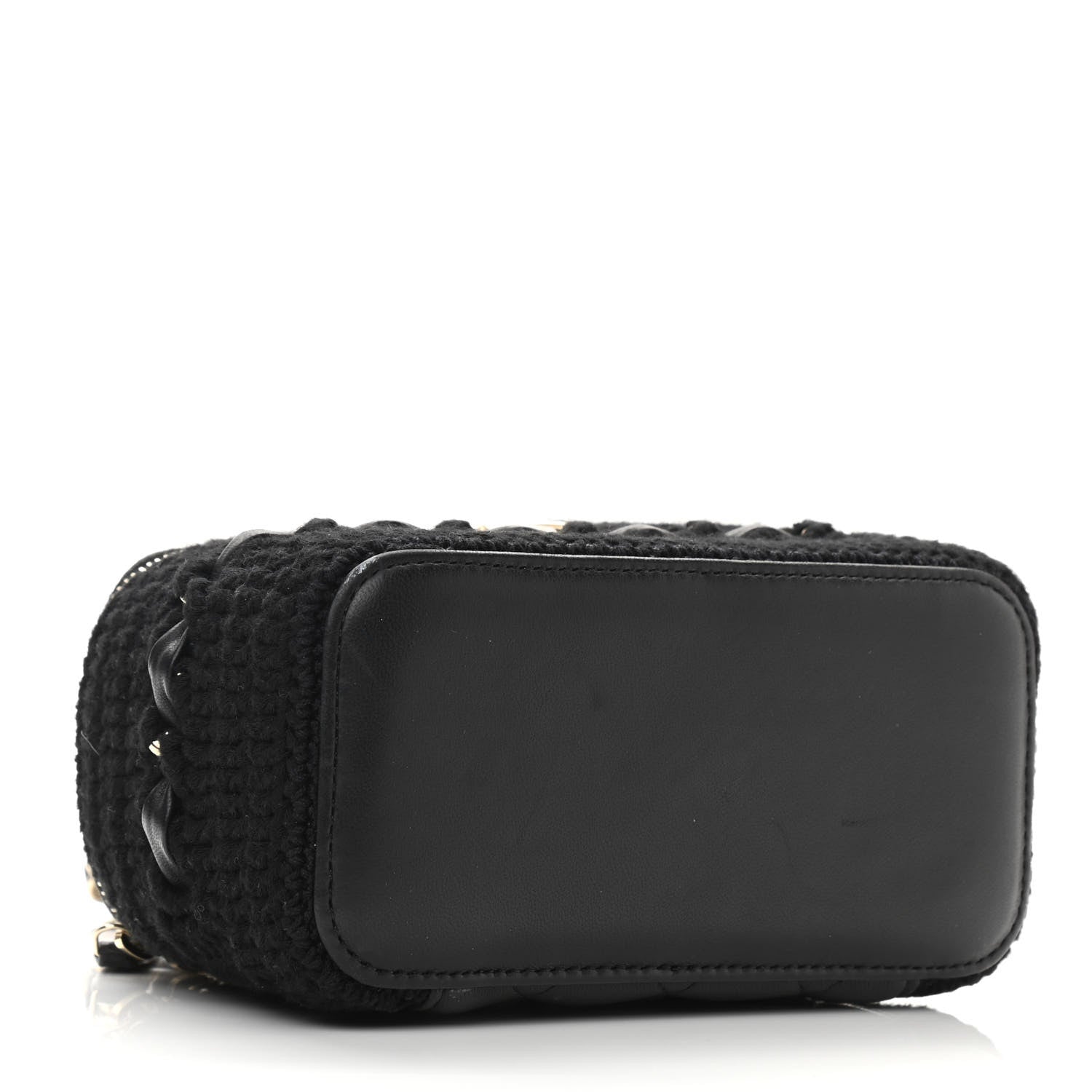 Chanel Lambskin Crochet Quilted Small Vanity Case With Chain Black 4 of 11
