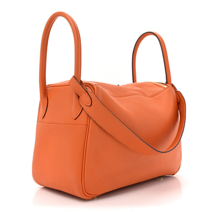 Hermes Taurillon Clemence Lindy 26 Orange 3 of 9