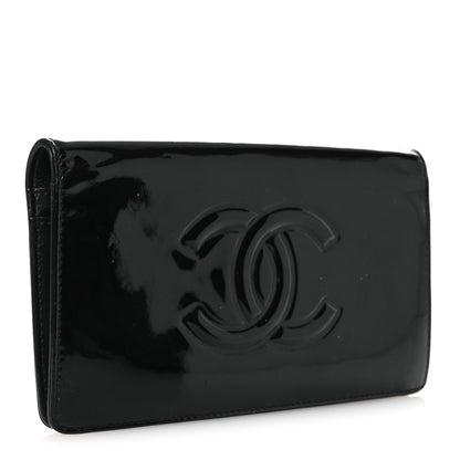 Chanel Patent Camellia Yen Wallet Black 3 of 13