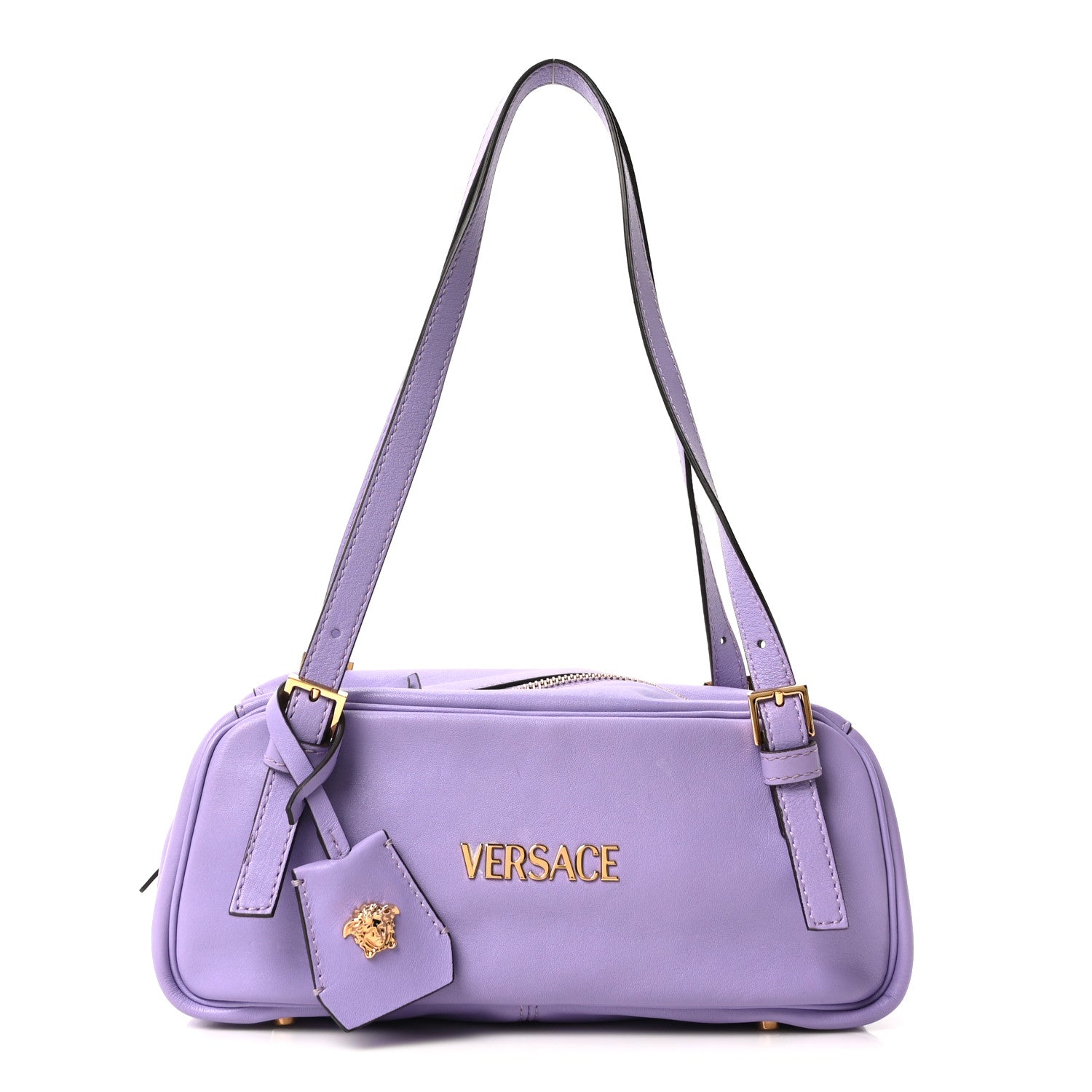 Versace Lambskin Tag Bowling Bag Lilac 1 of 10