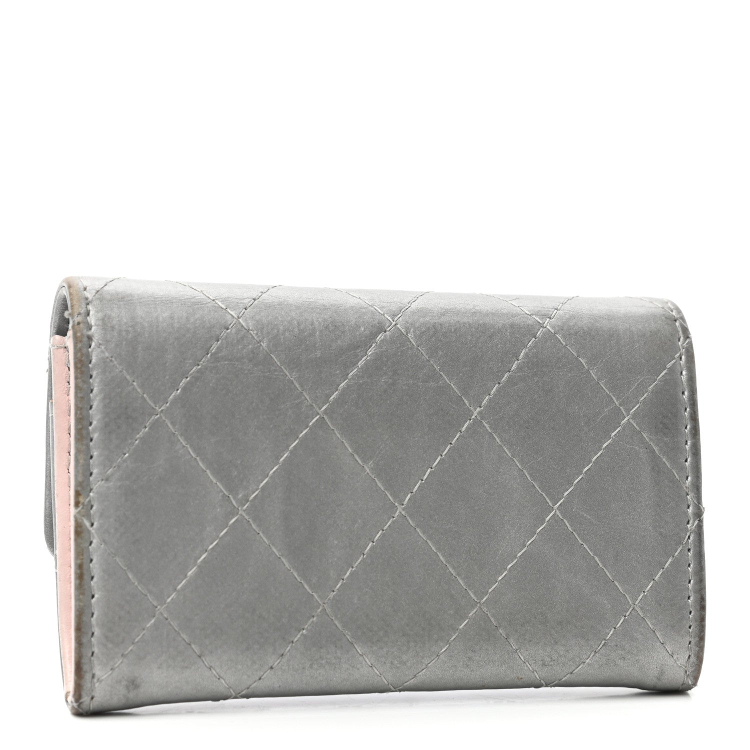 Chanel Metallic Calfskin Quilted Palette Card Holder Silver 3 of 10