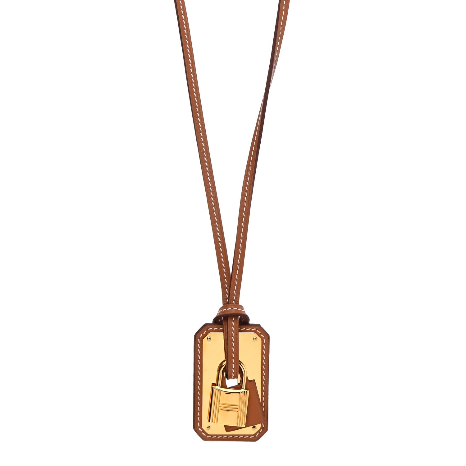 Hermes Swift Large O'Kelly Pendant Necklace Gold 1 of 9