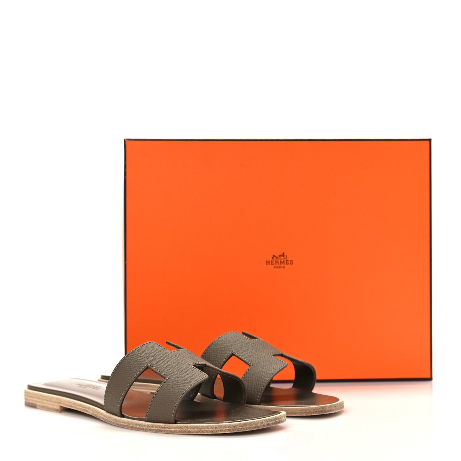 Hermes Epsom Oran Sandals 36.5 Etoupe 8 of 8