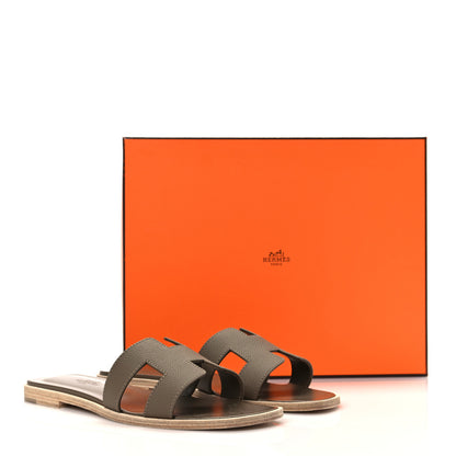 Hermes Epsom Oran Sandals 36.5 Etoupe 8 of 8