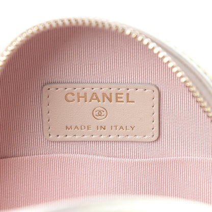 Chanel Iridescent Lambskin Quilted Round Clutch With Chain Ivory 6 of 11