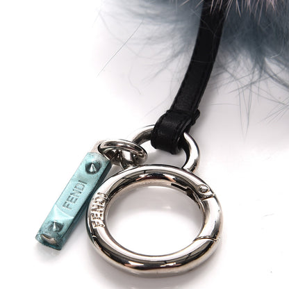 Fendi Fox Mink Rabbit Fur Vitello Flamingo Mini Monster Bag Bug Charm Lagoon Black Multicolor 4 of 5