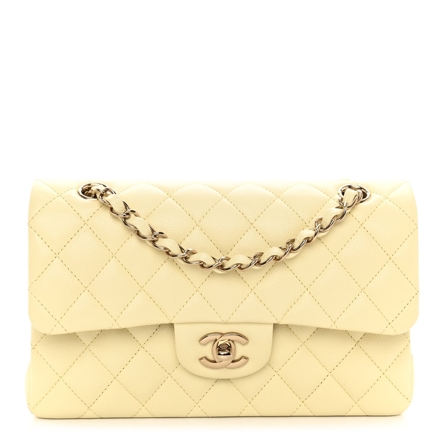 Chanel Caviar Quilted Small Double Flap Light Yellow 1 of 11