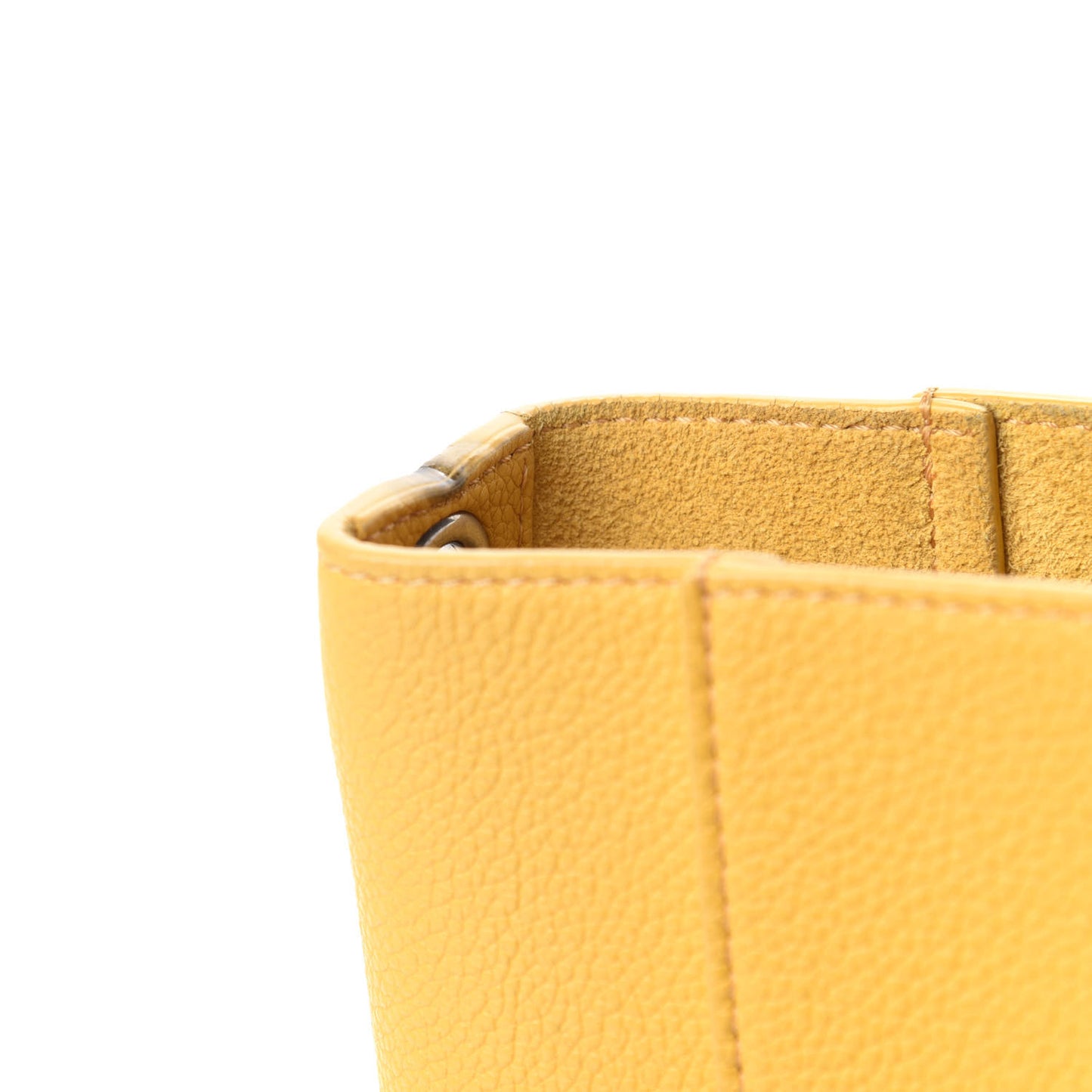 Soft Grained Calfskin Small Sangle Bucket Bag Ocre