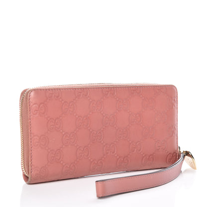 Gucci Guccissima Zip Around Heart Wallet Soft Pink 3 of 10