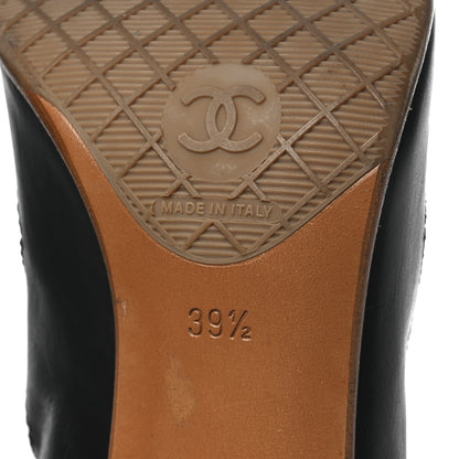 Chanel Calfskin Gathered Stitched High Boots 39.5 Black 8 of 12