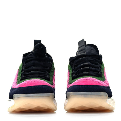 Chanel Velvet Calfskin Mixed Fibers CC Sneakers 38 Dark Pink Green 3 of 7