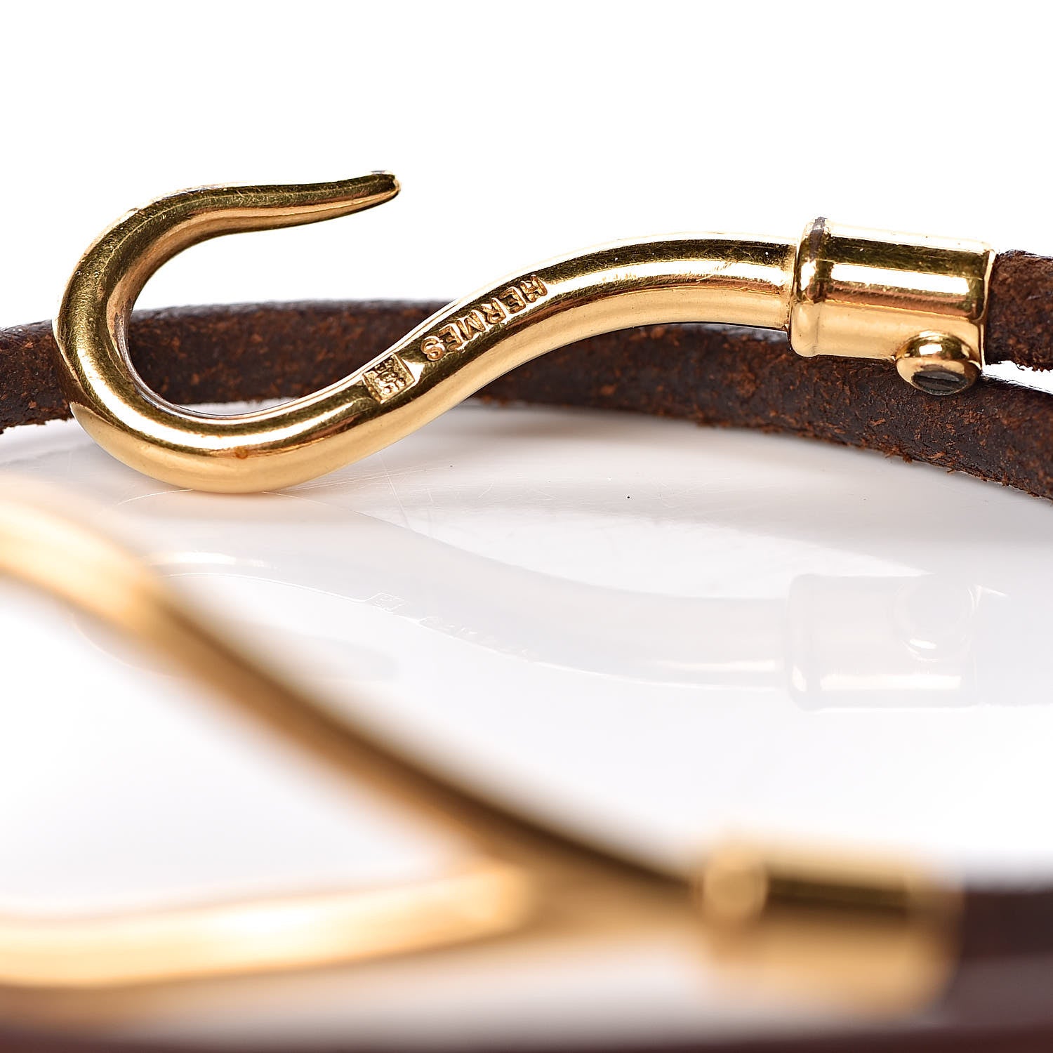 Hermes Natural Bridle Jumbo Double Tour Bracelet Bouton 4 of 5