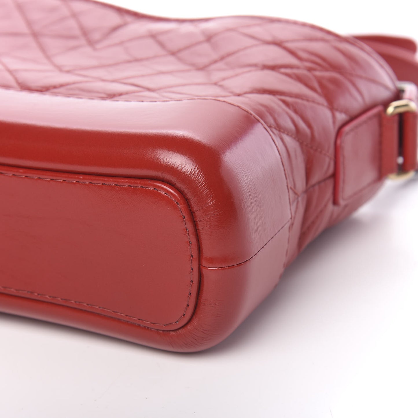 Aged Calfskin Chevron Quilted Small Gabrielle Hobo Red