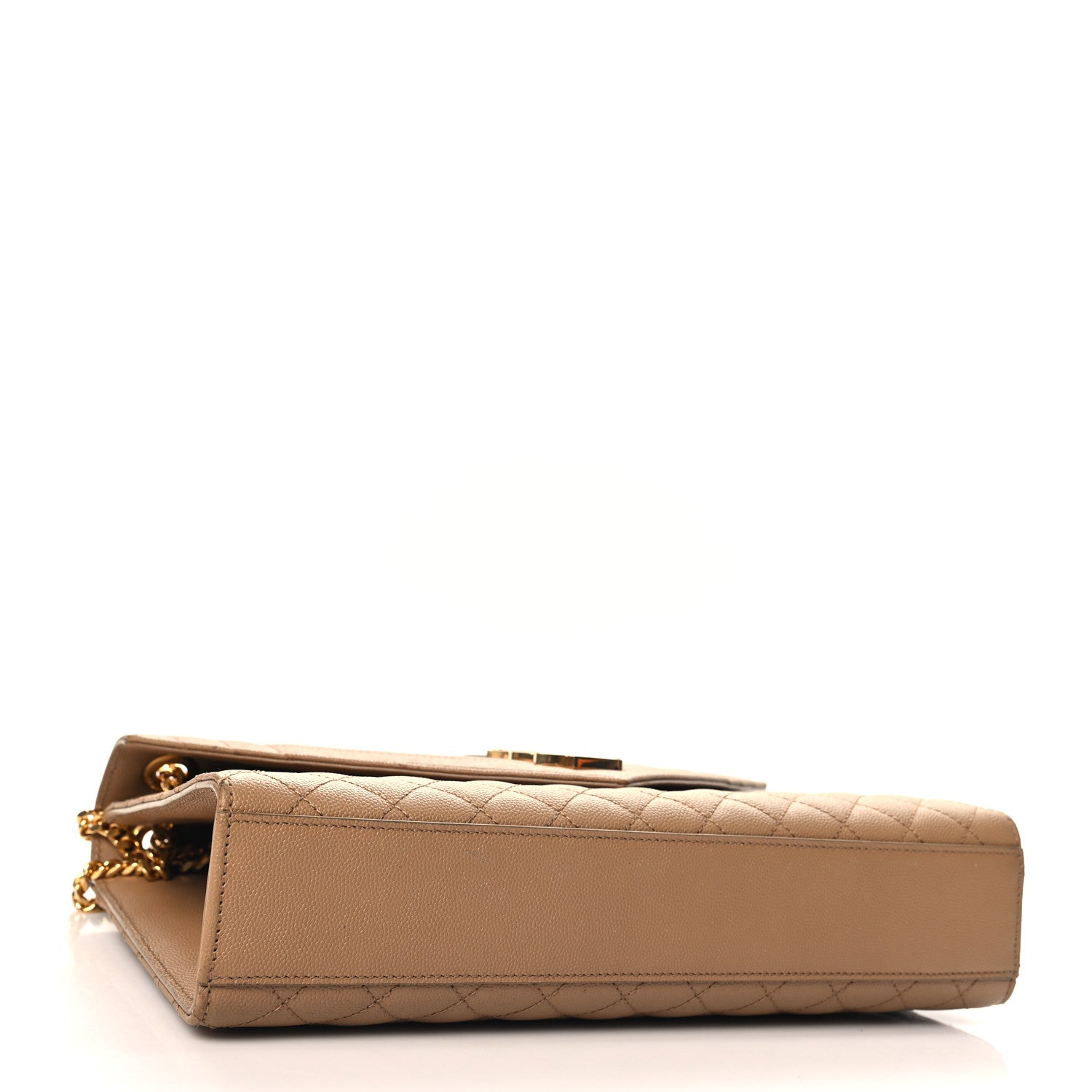 Saint Laurent Grain De Poudre Large Tri-Quilt Monogram Satchel Cork 4 of 11