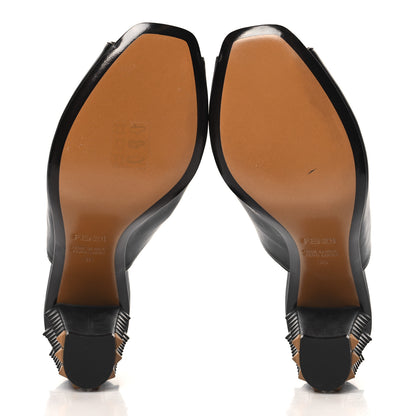 Fendi Vitello Spiked Heel Mules 36 Black 6 of 8