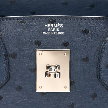 Hermes Ostrich Birkin 30 Bleu Roi 6 of 10