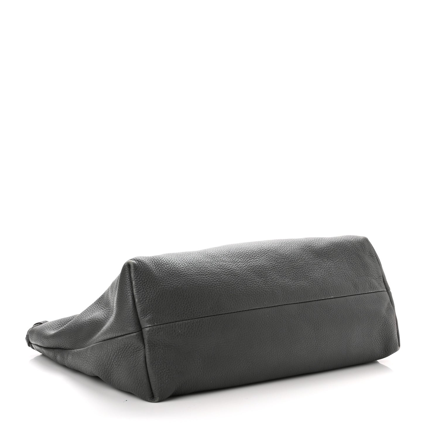 Pebbled Calfskin Medium Bamboo Tassel Tote Grey