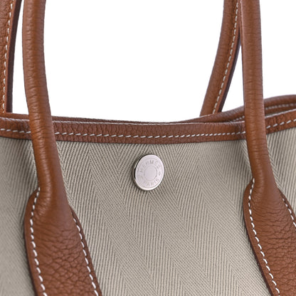 Hermes Grand Chevron Weave Negonda Garden Party 30 TPM Tote Craie Gold 7 of 11