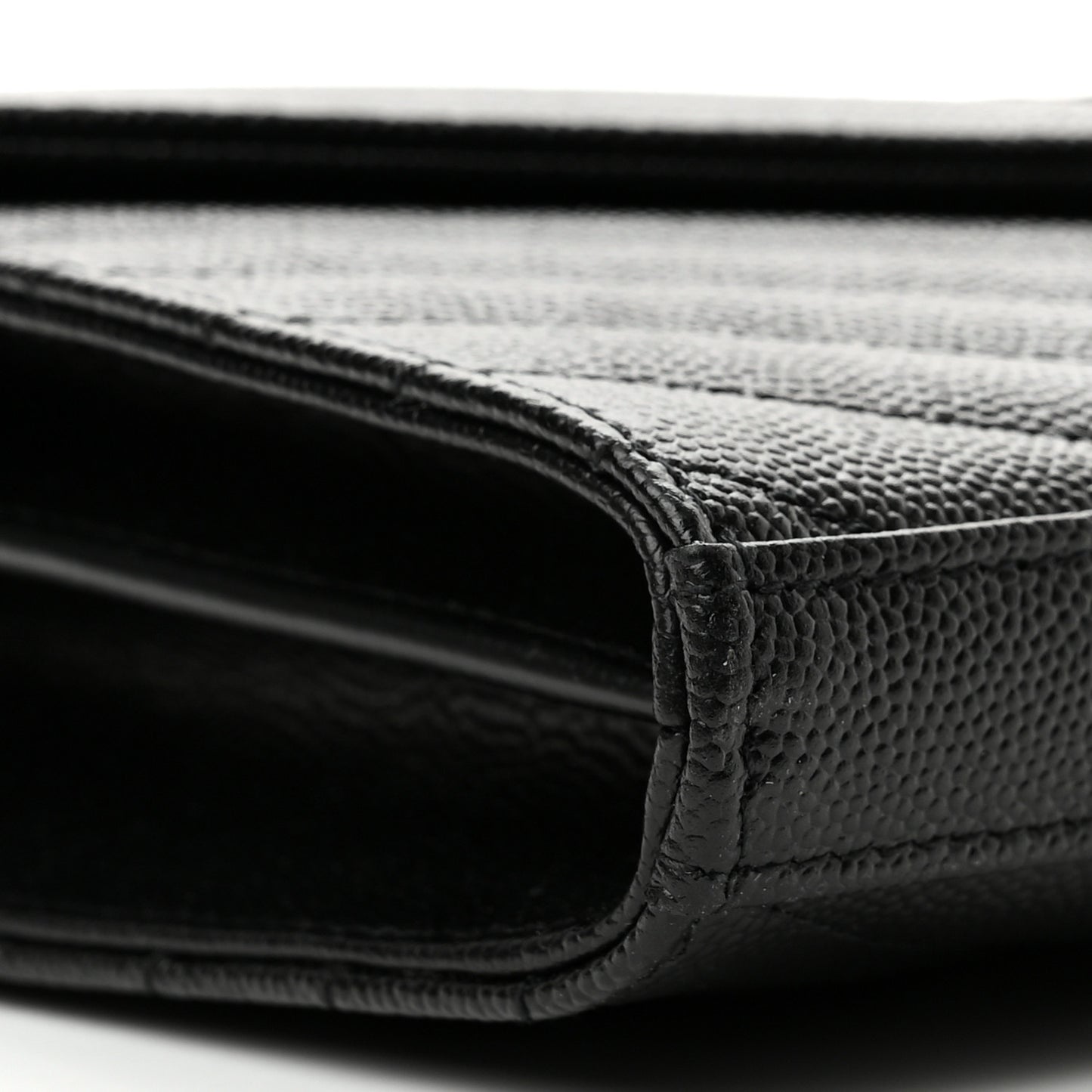 Grain De Poudre Matelasse Chevron Monogram Chain Wallet Black