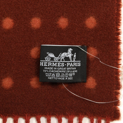 Hermes Wool Cashmere Double Horse Constellation Blanket Rouge H Terracotta 2 of 2
