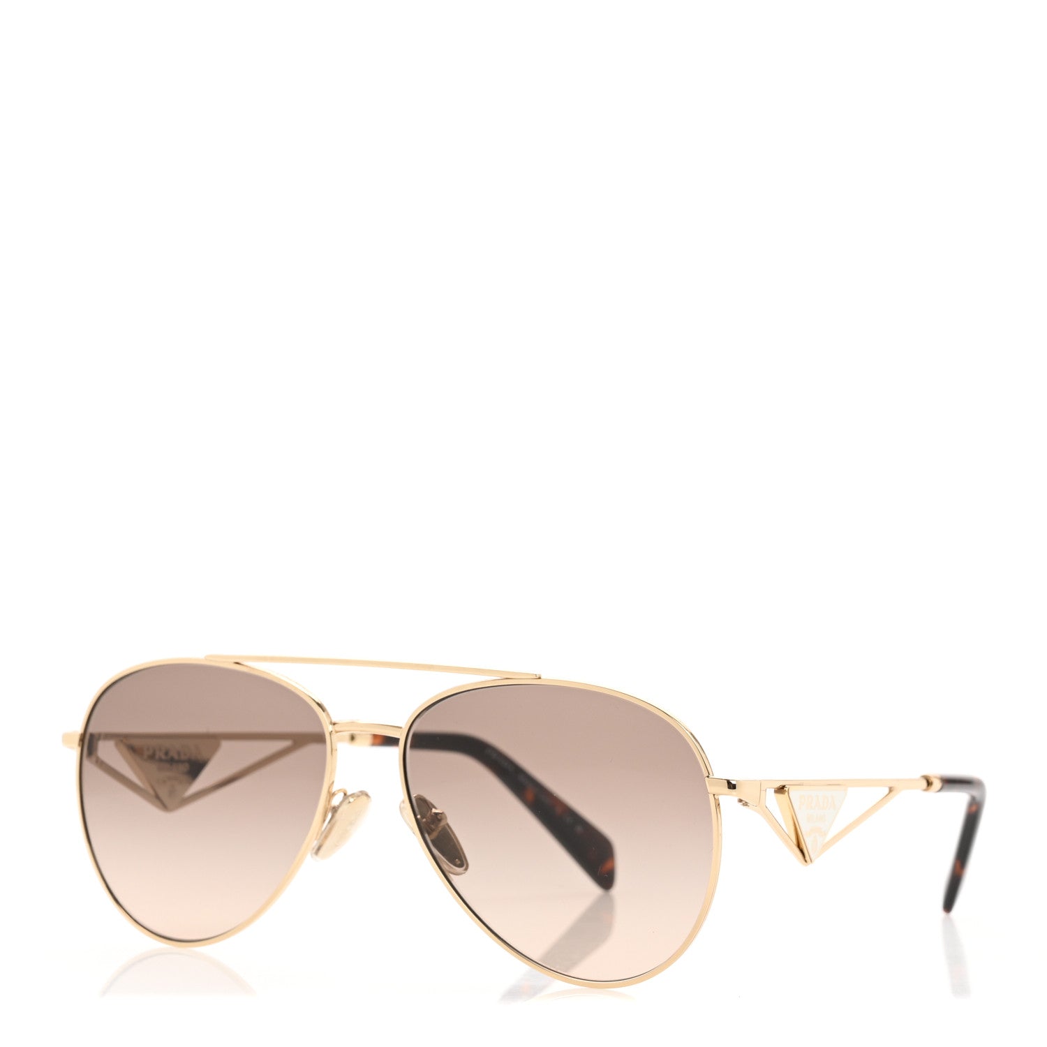 Prada Aviator Sunglasses SPR 73Z Gold Tortoise 1 of 7