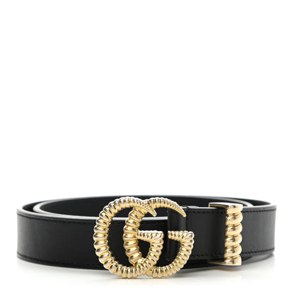 Gucci Moon Calfskin Torchon Double G 25mm Belt 75 30 Black 1 of 6