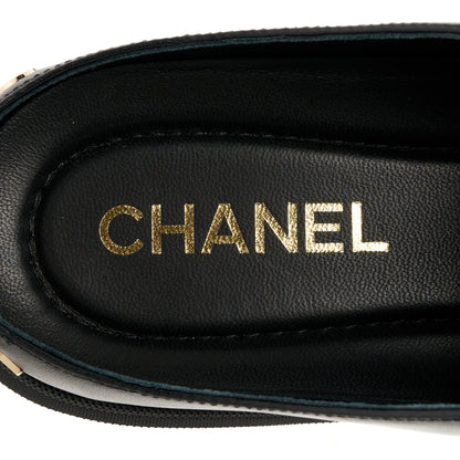 Chanel Lambskin Grosgrain Cap Toe Sneaker Mules 40 Black 13 of 20