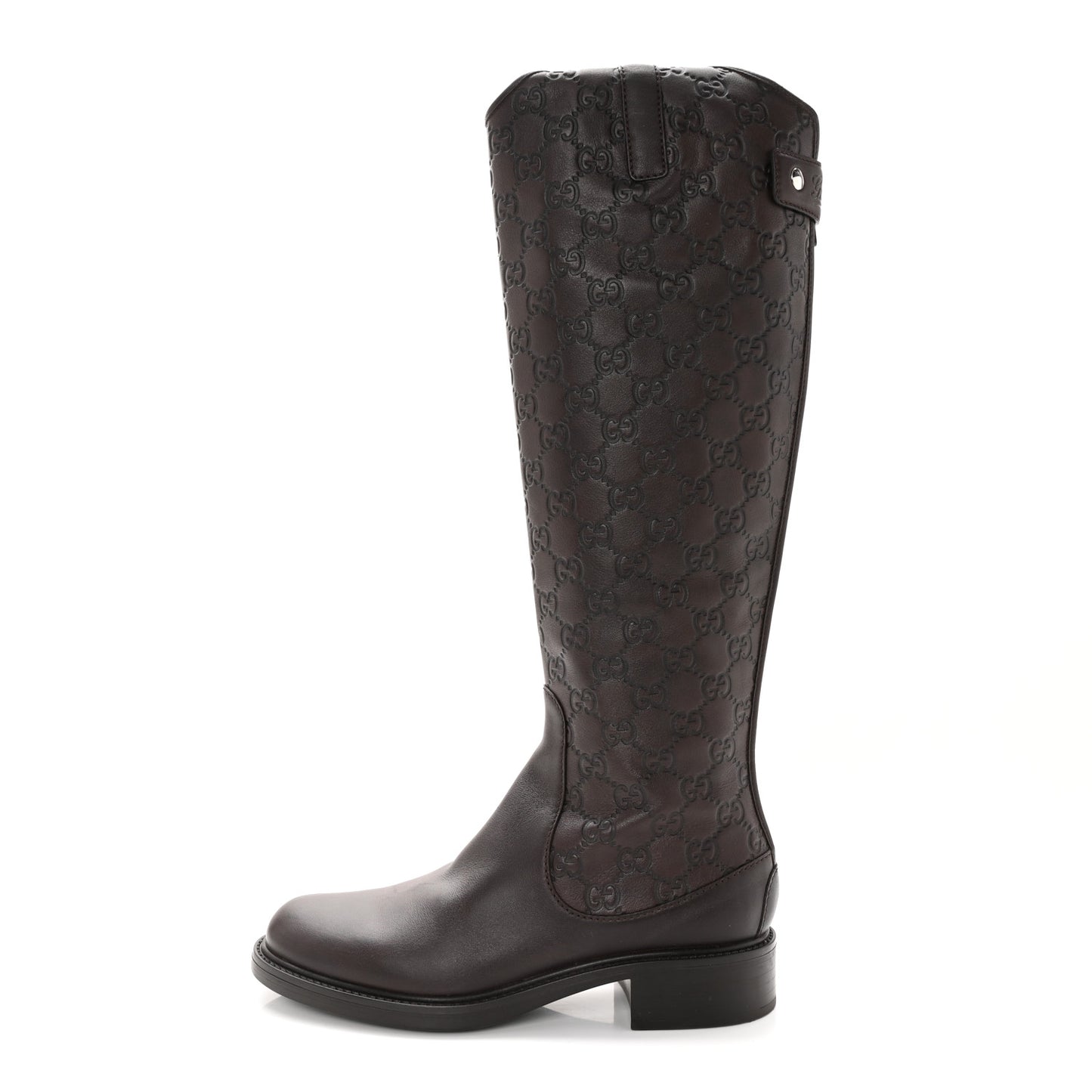 Guccissima Calfskin Miro Soft Knee High Riding Boots 37 Chocolate