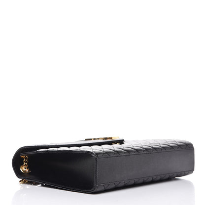 Saint Laurent Grain De Poudre Textured Mixed Matelasse Large Triquilt Monogram Satchel Black 4 of 7